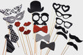 20 piece Prop set set - Birthdays, Weddings, Parties - Photobooth Props - Black and White