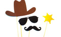 Cowboy Photo Booth Props - Western Party Decorations, 4-Piece Set