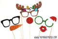 Christmas Photo Booth Props ~ 6 piece set ~ SANTAS HELPERS ~ GLITTER Photobooth Props