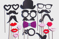 Photo Booth Props Set – 19 Piece Wedding, Birthday Party Accessories