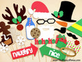 Christmas Photo Booth Props – 25-Piece Glitter Holiday Set