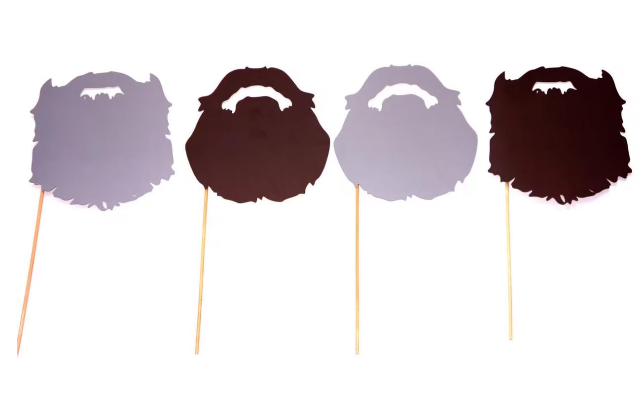 Beard Photo Booth Props - Set of 4 Scruffy Party Beards