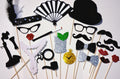 Gatsby Photo Booth Props - 1920s Roaring Twenties Set, Glitter & Feathers