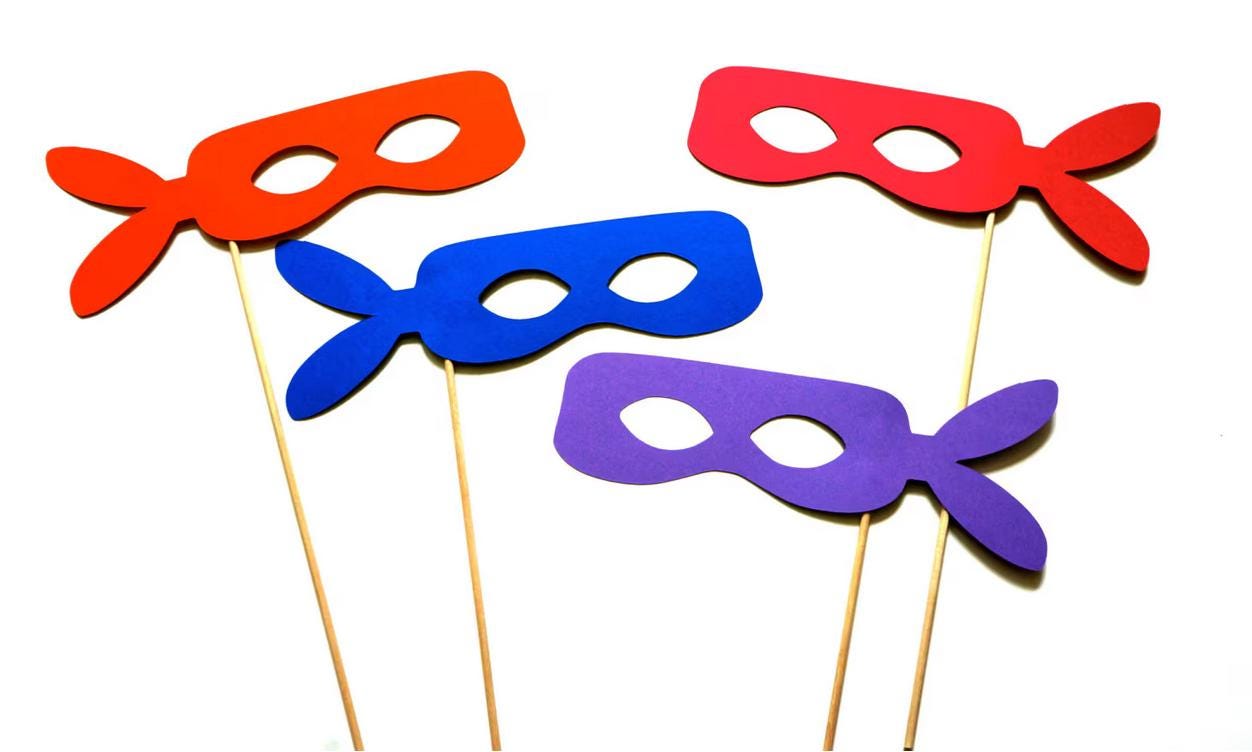 Turtle Photo Booth Props - set of 4 Turtle Masks
