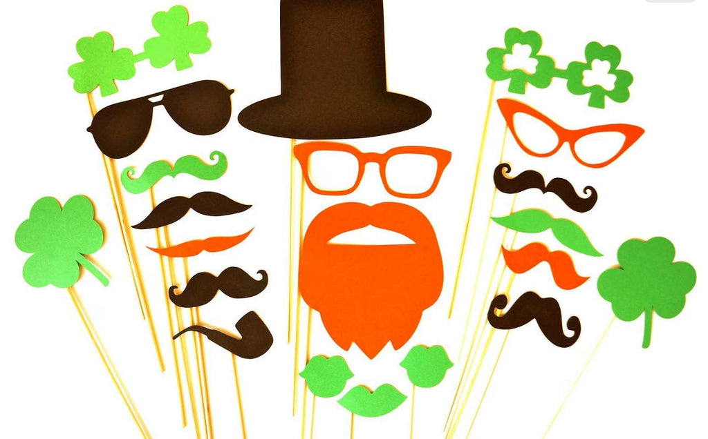 St. Patrick's Day Photo Booth Props - 21 Piece Cardstock Set
