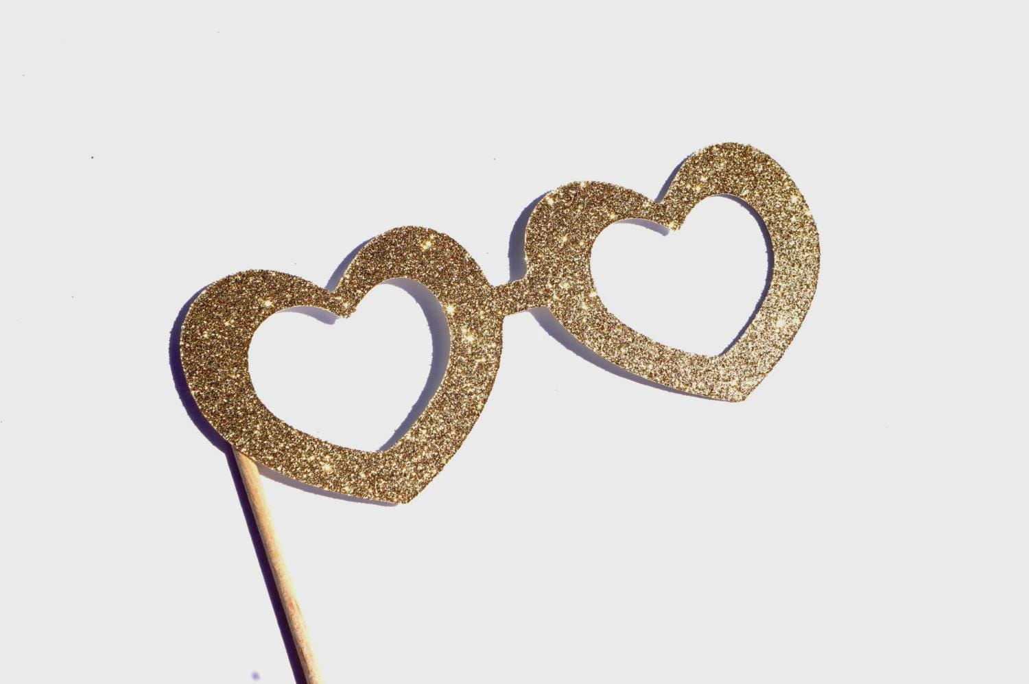Photo Booth Props -  GLITTER HEART glasses - You Choose Color - Birthdays, Weddings, Parties - Photobooth Props