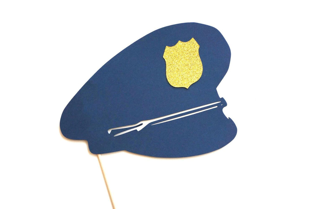 Glitter Badge Police Hat Photo Booth Prop