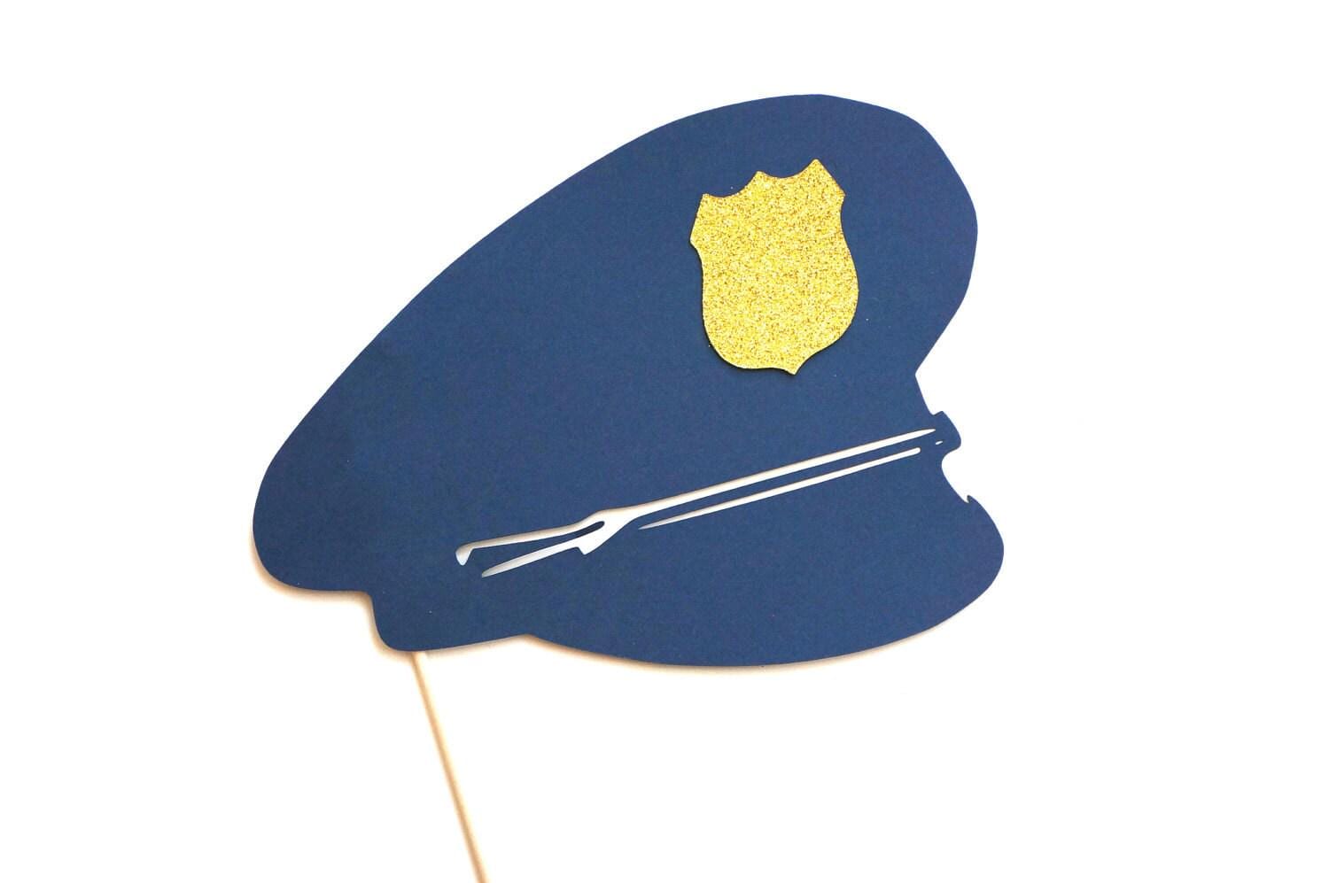 Glitter Badge Police Hat Photo Booth Prop