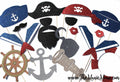 Pirate & Sailor Photo Booth Props – Glitter Party Decorations, 17 Piece Set