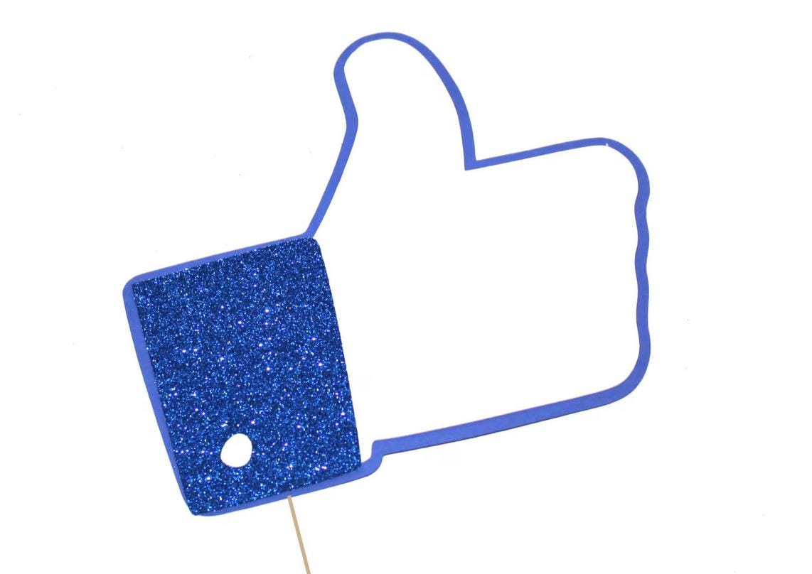 Glitter Social Media Photo Booth Props, Party Decorations, Set of 3