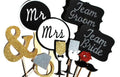 Glitter Wedding Photo Booth Props: Mr & Mrs, Team Bride, Diamond Ring - 10 Piece Set