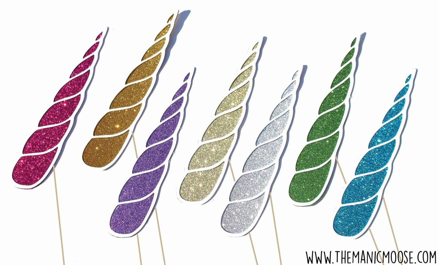 Magical Unicorn Horn ~ Photo Booth Props ~ YOU CHOOSE COLOR - Glitter Photobooth Props