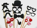 Photo Booth Party Props - The Classic Collection -  18 piece set - Birthdays, Weddings, Parties - Photobooth Props