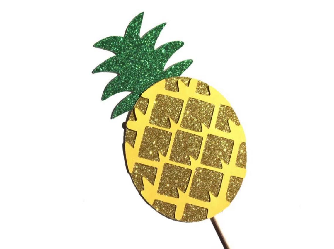 Glitter Pineapple Photo Prop, Party Decoration (7 inch)