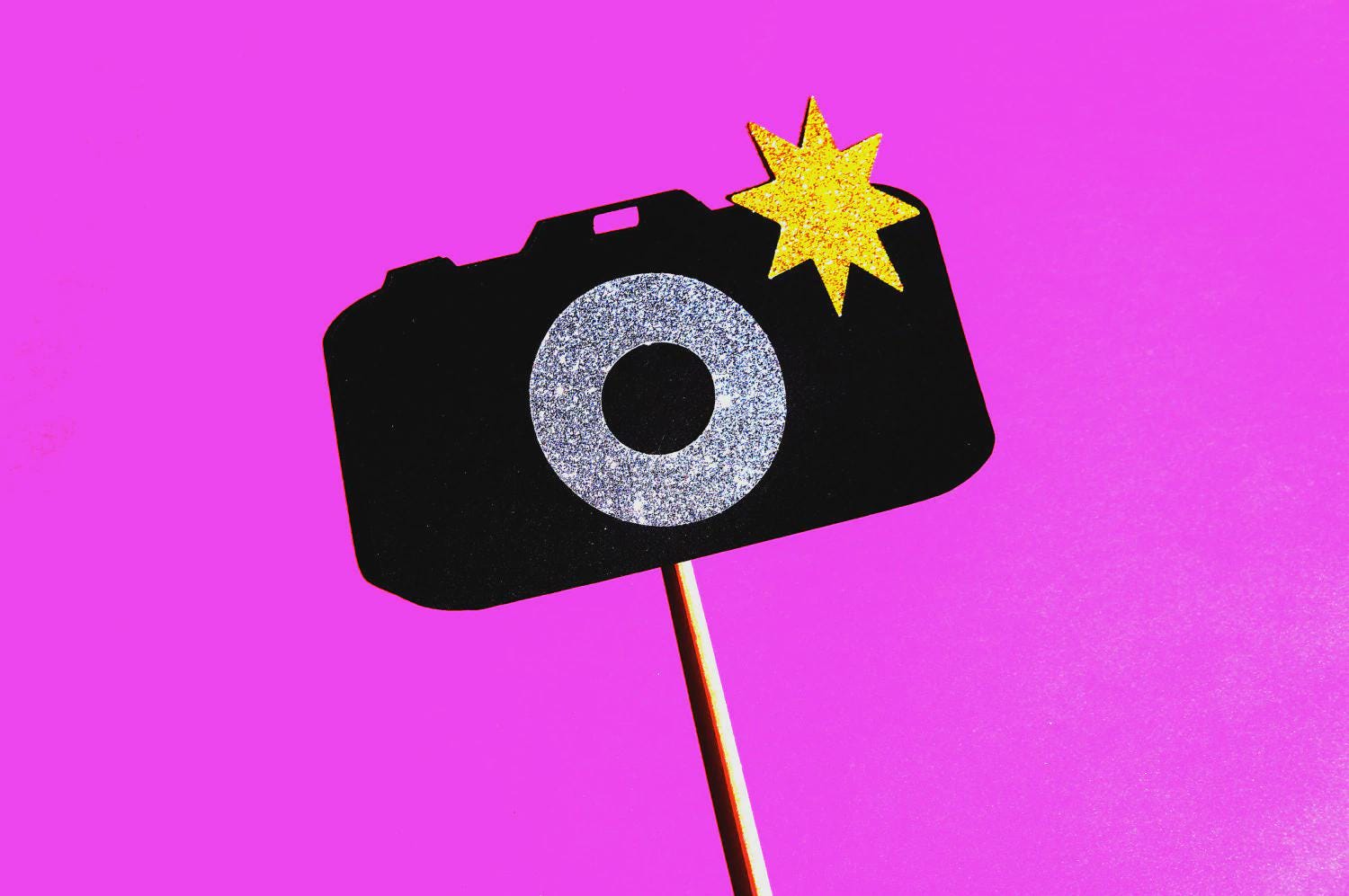 Glitter Camera Photo Booth Prop – Party Decoration