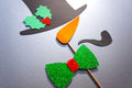 Christmas Photo Booth Props - 4 piece set of GLITTER Photobooth Props - Frosty the Snowman