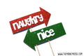 Glitter Naughty and Nice Arrow Props - Holiday Photo Booth