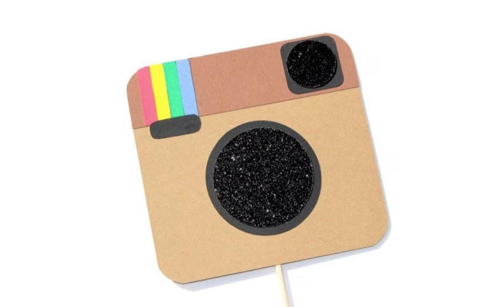 Glitter Social Media Photo Booth Prop, Party Decor