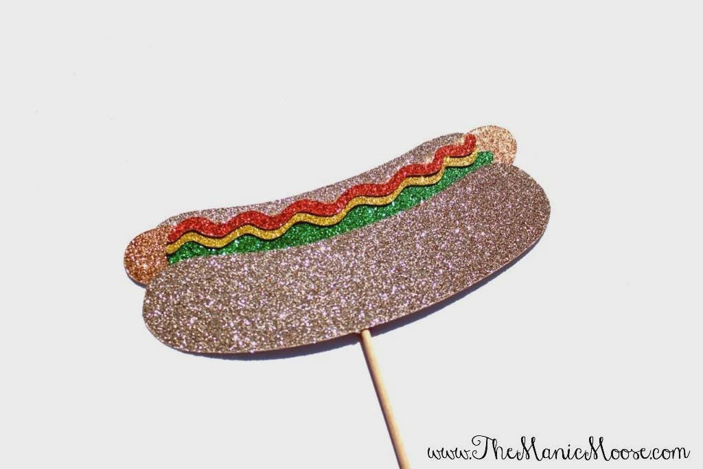 Glitter Hot Dog Photo Booth Prop: Fun Foods Collection