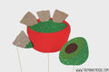 Glitter Guacamole Photo Booth Props - Cinco De Mayo Party Set