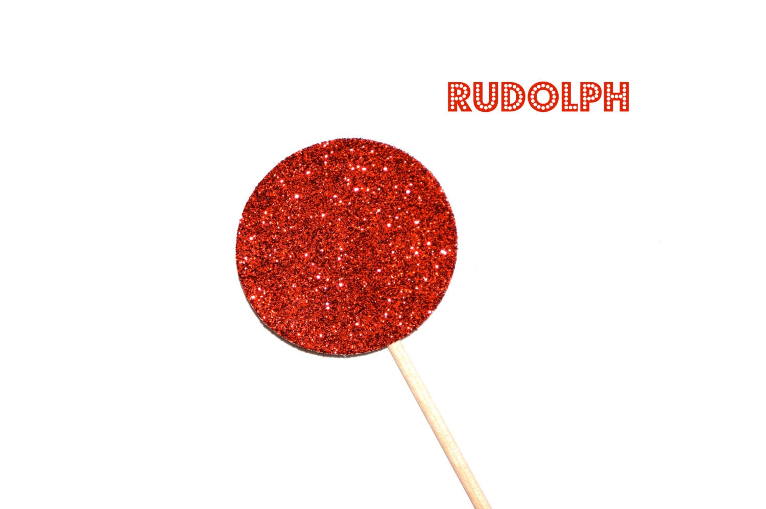 Glitter Rudolph Red Nose Photo Booth Prop - Christmas Party