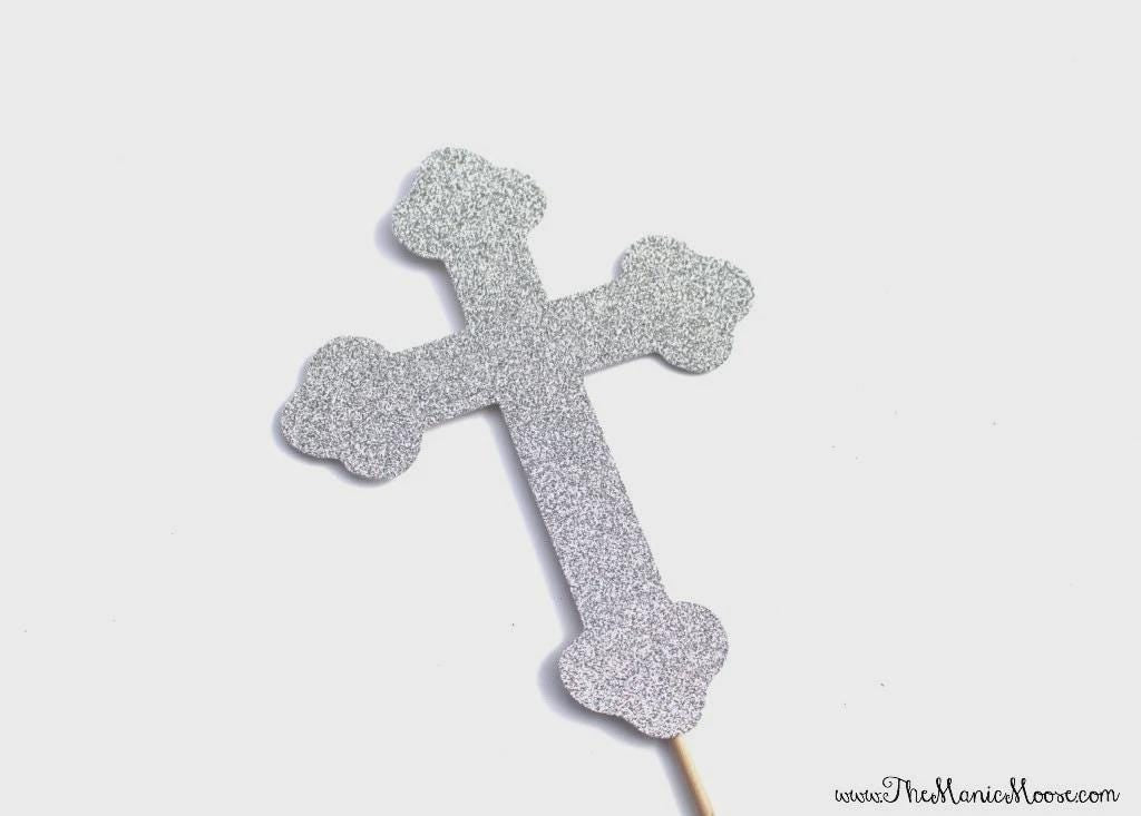 Photo Booth Props ~ Glitter Cross ~ You Choose Color ~ Baptism, Confirmation, First Communion