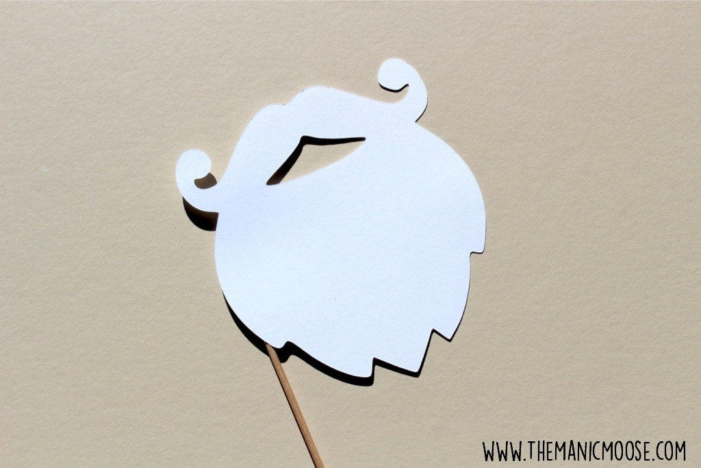 Santa Beard Photo Booth Prop ~ White Cardstock Beard