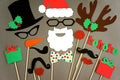 Glitter Christmas Photo Booth Props – 17 Piece Holiday Party Set