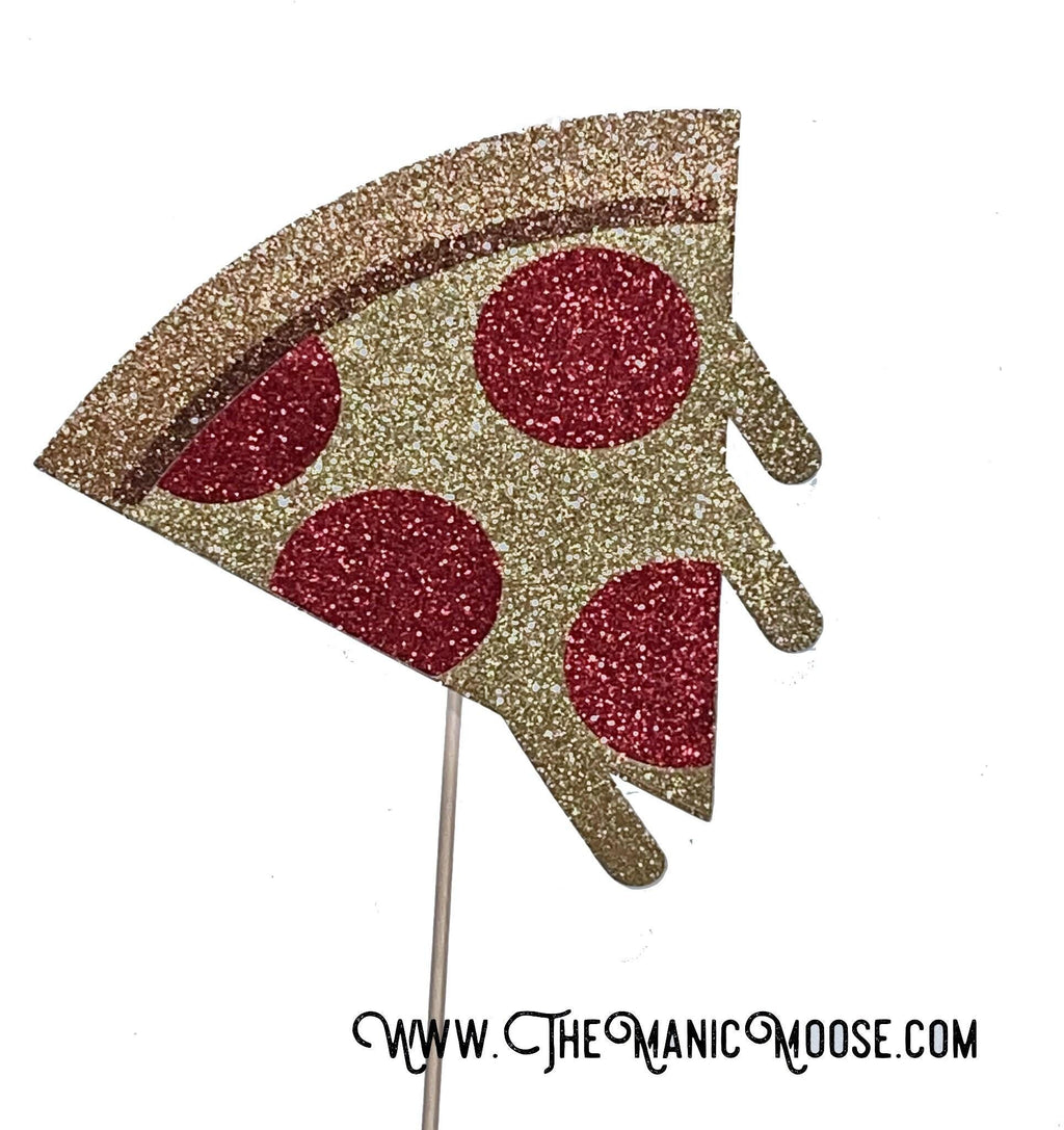 Photo Booth Props -  GLITTER Pizza Slice - Birthdays, Weddings, Parties - Photobooth Props