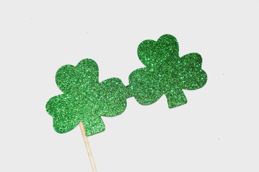 Photo Booth Props - Shamrock Glitter Glasses - St. Patrick's Day Props