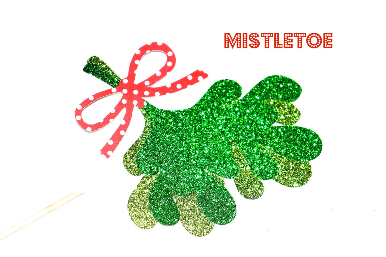 Glitter Mistletoe Photo Booth Prop – Holiday Party Decoration