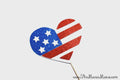 Photo Booth Props ~ GLITTERY American Flag Heart  - GLITTER Photobooth Prop