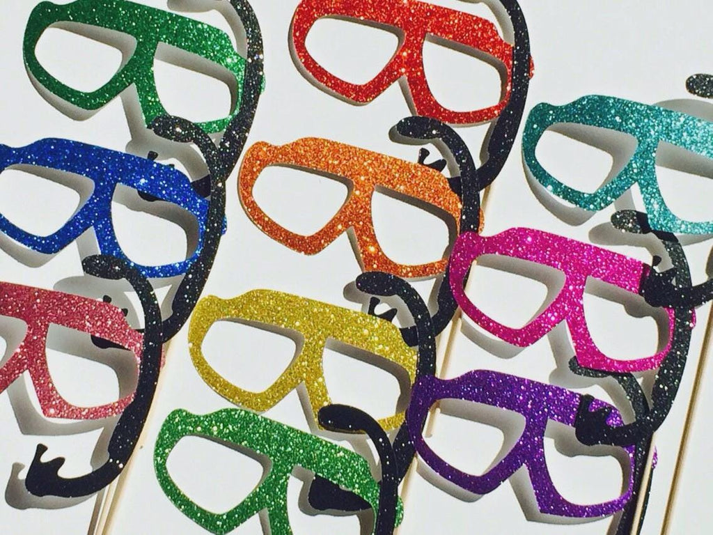 Glitter Swim Goggle Photo Booth Prop – Party Decoration