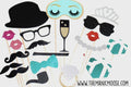 Glitter Photo Booth Props - 20 Piece Party Set