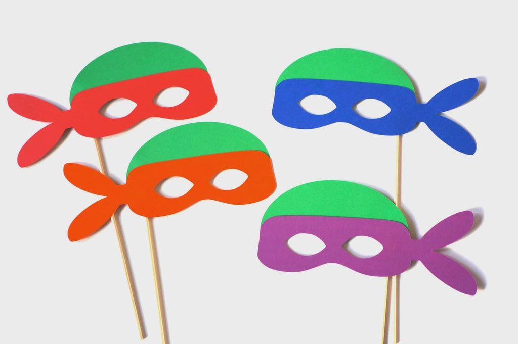 Turtle Photo Booth Props - set of 4 Turtle Masks