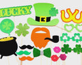 St. Patrick's Day Photo Booth Props - 18pc Glitter Party Set