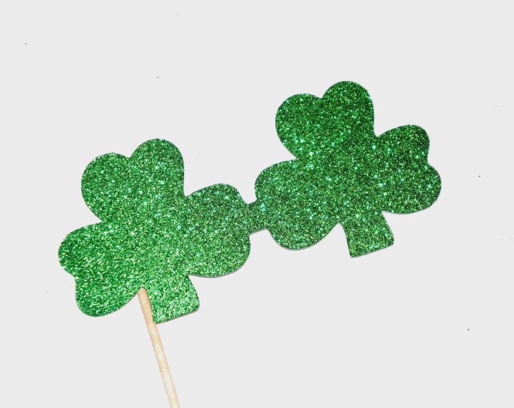 Photo Booth Props - Shamrock Glitter Glasses - St. Patrick's Day Props